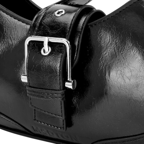 Elegant Vegan Leather Shoulder Bag: Compact & Stylish with Y2K Studded Details - Picture 7 of 9